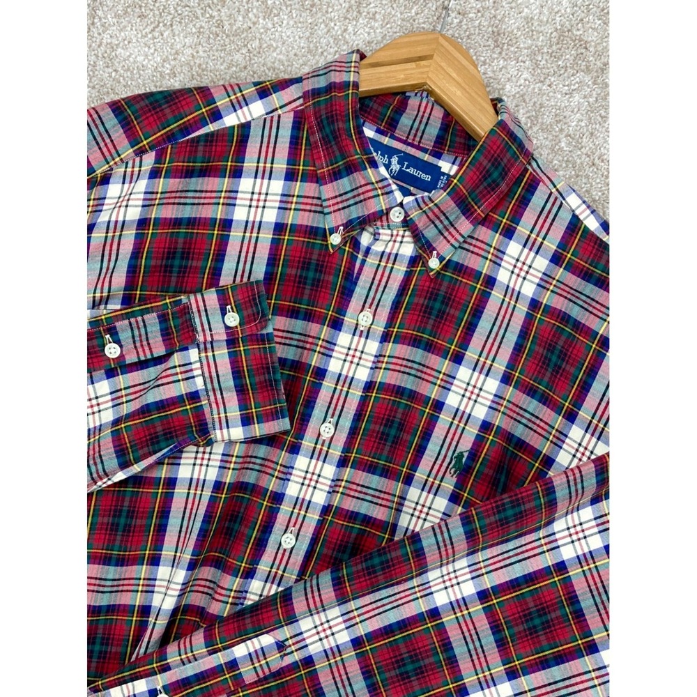 Ralph Lauren Blake Plaid Button Down Shirt Men XL Multicolor Cotton Pony Classic